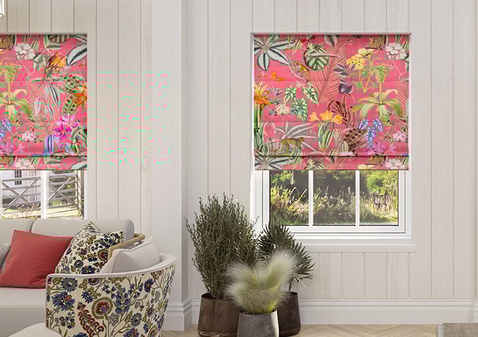 Barbados, Flamingo Pink - Motorised Roman Blind - Image 3